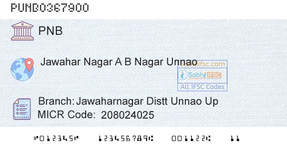 Punjab National Bank Jawaharnagar Distt Unnao UpBranch 