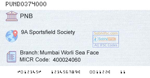 Punjab National Bank Mumbai Worli Sea FaceBranch 