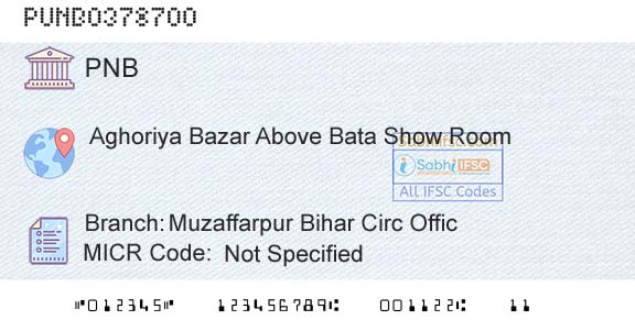 Punjab National Bank Muzaffarpur Bihar Circ OfficBranch 