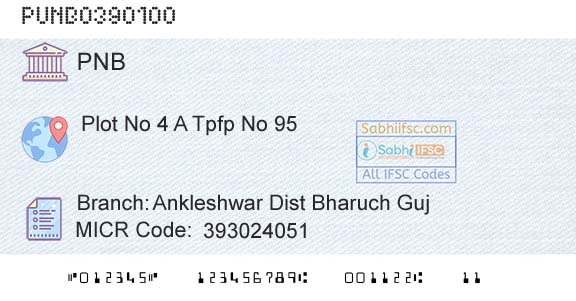 Punjab National Bank Ankleshwar Dist Bharuch Guj Branch 