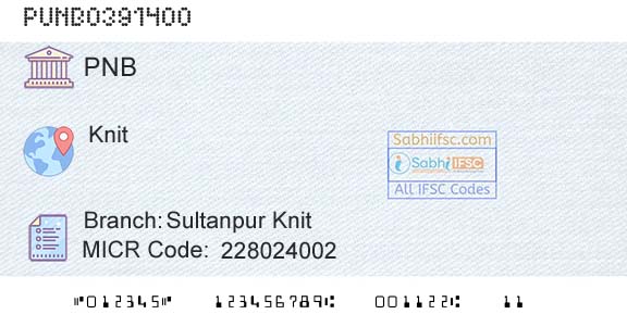 Punjab National Bank Sultanpur KnitBranch 