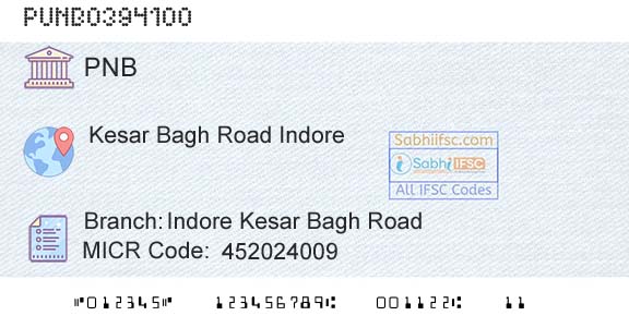 Punjab National Bank Indore Kesar Bagh RoadBranch 