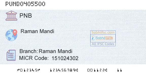 Punjab National Bank Raman MandiBranch 
