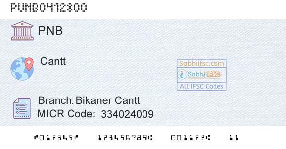 Punjab National Bank Bikaner CanttBranch 