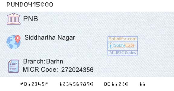 Punjab National Bank BarhniBranch 