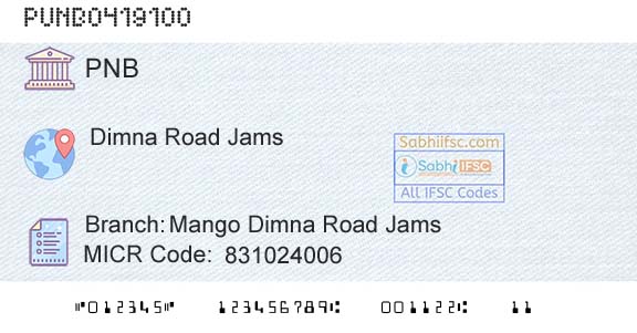Punjab National Bank Mango Dimna Road JamsBranch 