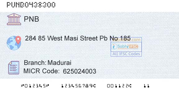 Punjab National Bank MaduraiBranch 