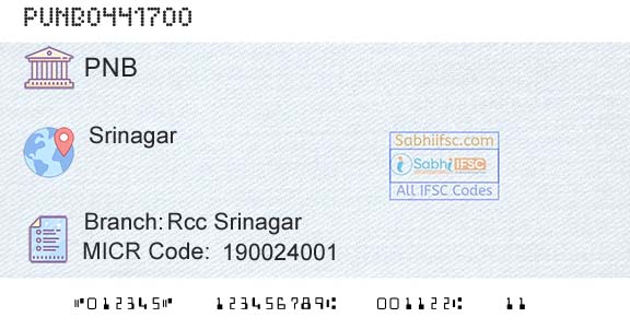 Punjab National Bank Rcc SrinagarBranch 