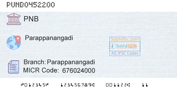 Punjab National Bank ParappanangadiBranch 