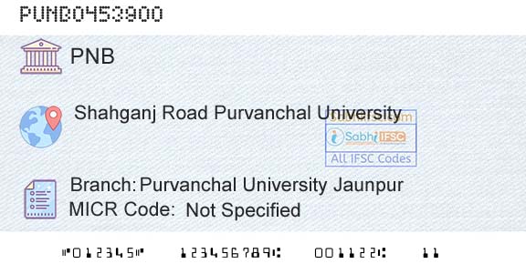 Punjab National Bank Purvanchal University JaunpurBranch 