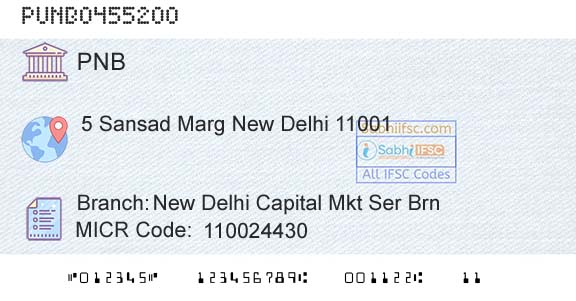 Punjab National Bank New Delhi Capital Mkt Ser BrnBranch 