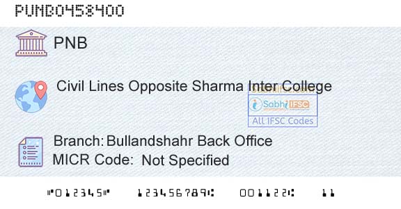 Punjab National Bank Bullandshahr Back OfficeBranch 