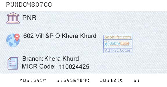 Punjab National Bank Khera KhurdBranch 