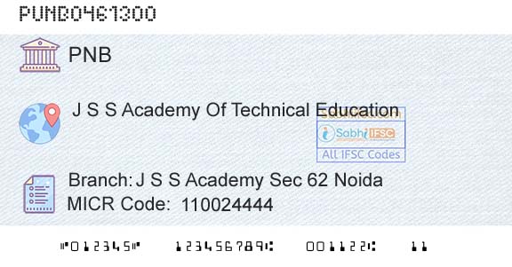 Punjab National Bank J S S Academy Sec 62 NoidaBranch 
