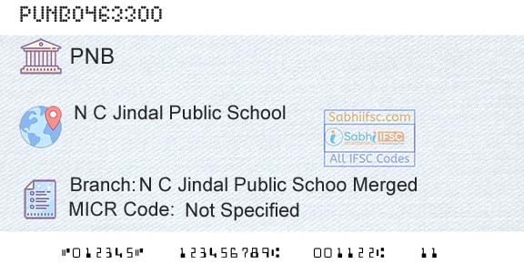 Punjab National Bank N C Jindal Public Schoo MergedBranch 