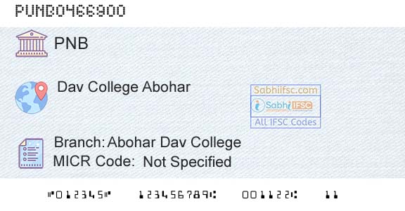 Punjab National Bank Abohar Dav CollegeBranch 