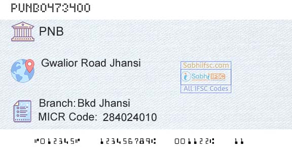 Punjab National Bank Bkd JhansiBranch 