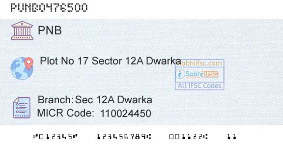 Punjab National Bank Sec 12a DwarkaBranch 