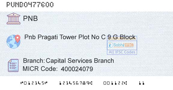 Punjab National Bank Capital Services BranchBranch 