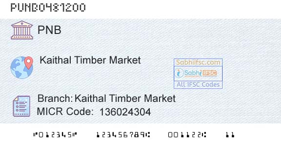 Punjab National Bank Kaithal Timber MarketBranch 