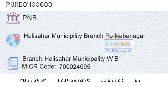 Punjab National Bank Halisahar Municipality W B Branch 