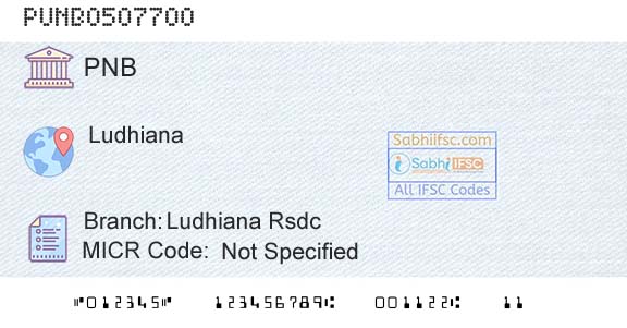 Punjab National Bank Ludhiana RsdcBranch 