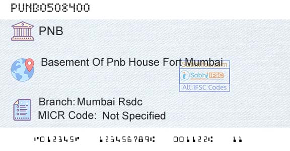 Punjab National Bank Mumbai RsdcBranch 
