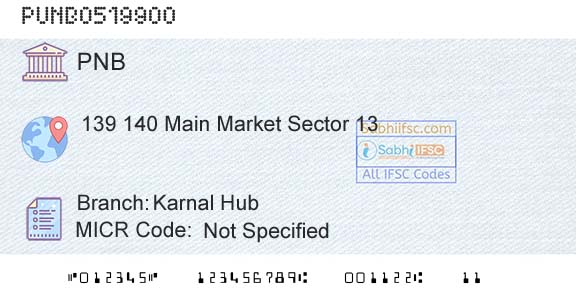 Punjab National Bank Karnal HubBranch 