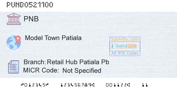 Punjab National Bank Retail Hub Patiala Pb Branch 