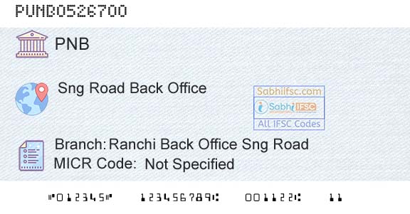 Punjab National Bank Ranchi Back Office Sng RoadBranch 