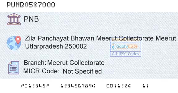Punjab National Bank Meerut CollectorateBranch 