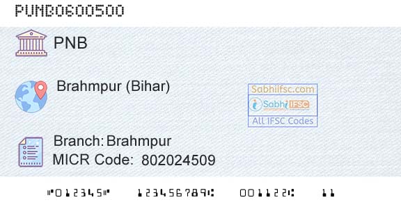 Punjab National Bank BrahmpurBranch 