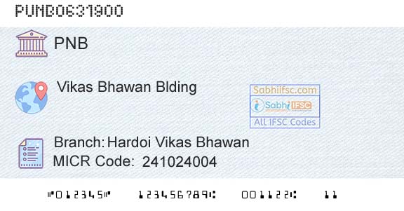 Punjab National Bank Hardoi Vikas BhawanBranch 