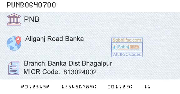 Punjab National Bank Banka Dist BhagalpurBranch 