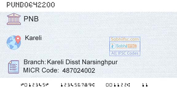 Punjab National Bank Kareli Disst NarsinghpurBranch 