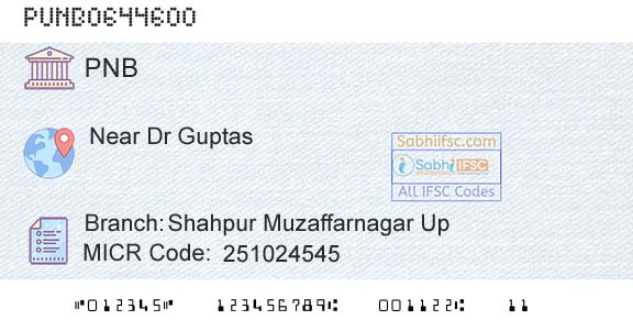 Punjab National Bank Shahpur Muzaffarnagar UpBranch 