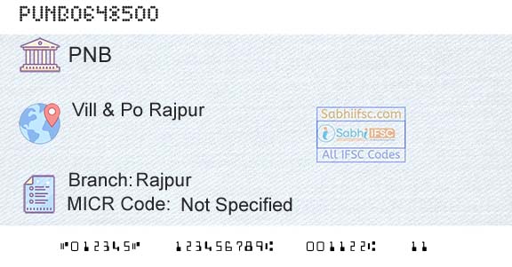 Punjab National Bank RajpurBranch 