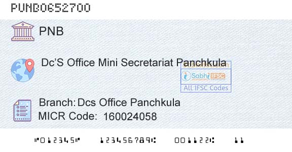 Punjab National Bank Dcs Office PanchkulaBranch 
