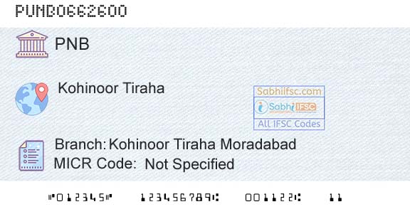 Punjab National Bank Kohinoor Tiraha MoradabadBranch 
