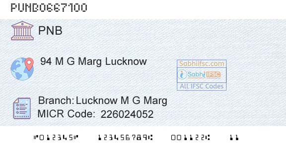 Punjab National Bank Lucknow M G MargBranch 