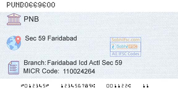 Punjab National Bank Faridabad Icd Actl Sec 59Branch 