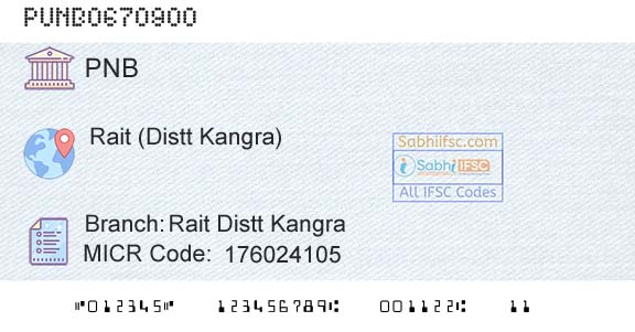 Punjab National Bank Rait Distt Kangra Branch 