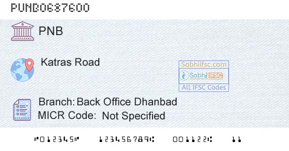 Punjab National Bank Back Office DhanbadBranch 
