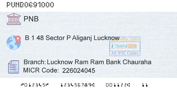 Punjab National Bank Lucknow Ram Ram Bank ChaurahaBranch 