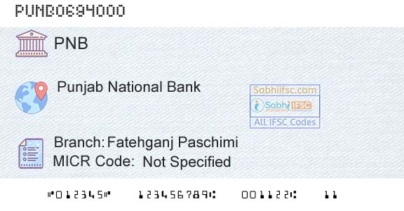 Punjab National Bank Fatehganj PaschimiBranch 