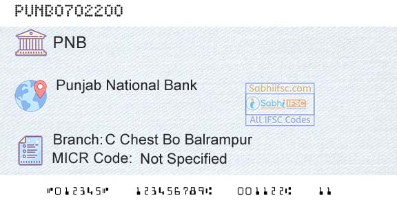Punjab National Bank C Chest Bo BalrampurBranch 