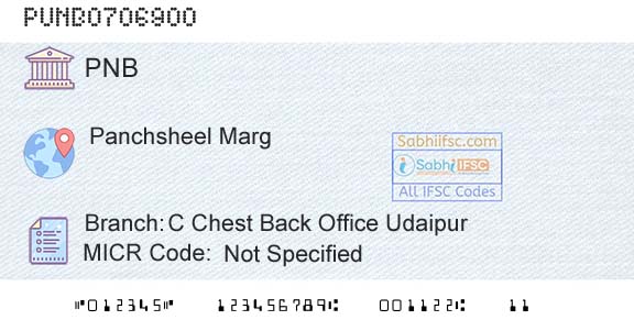 Punjab National Bank C Chest Back Office UdaipurBranch 
