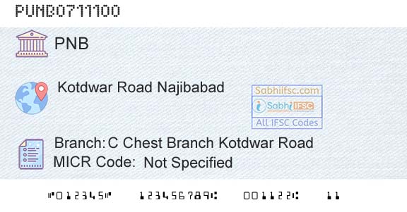 Punjab National Bank C Chest Branch Kotdwar RoadBranch 