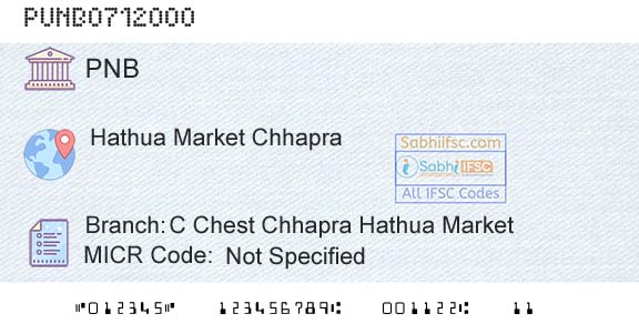 Punjab National Bank C Chest Chhapra Hathua MarketBranch 
