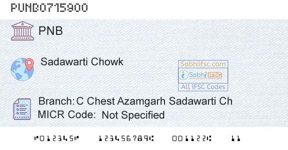 Punjab National Bank C Chest Azamgarh Sadawarti ChBranch 